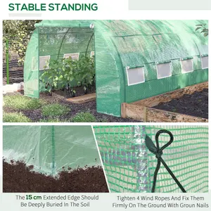 Outsunny 4 x 3 x 2 m Polytunnel Greenhouse Pollytunnel Tent Steel Frame Green