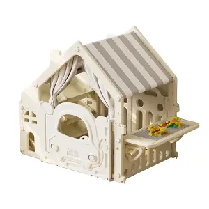 Plastic Playhouse Outdoor Play Games with Building Block Table