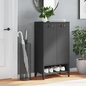 Berkfield Shoe Cabinet VIKEN Anthracite Grey Engineered Wood