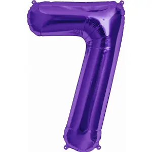 Oaktree Number 7 Foil Balloon Purple (One Size)