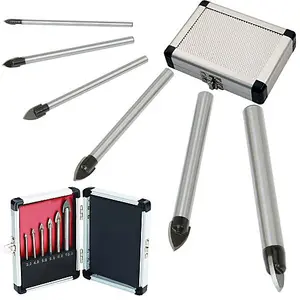 6PC Industrial Glass Ceramic Tile & Mirror Drill Hole Bit Set With Handy Case