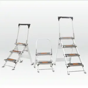 0.5m PREMIUM TRADE Folding Step Ladders 2 Tread Anti Slip Aluminium Safety Steps