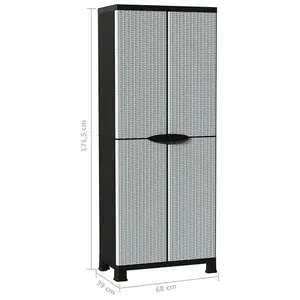 Berkfield Plastic Cabinet 68x39x171.5 cm Rattan Design