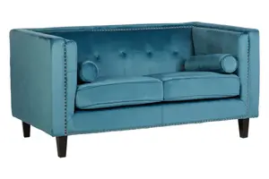 Interiors by Premier Felisa Two Seat Blue Velvet Sofa