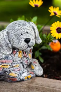 Dog Garden Ornament with Stone Effect