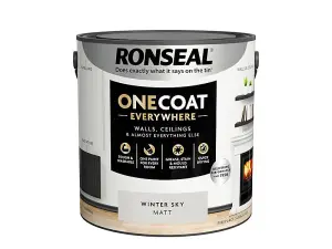 Ronseal One Coat Evrywhere Matt Paint 2.5L  Winter Sky