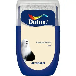 Dulux Standard Daffodil white Matt Emulsion paint, 30ml