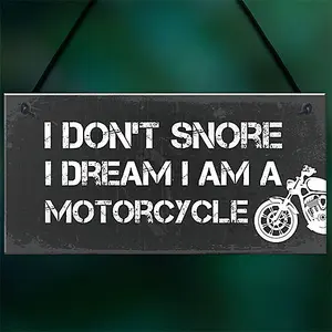 Red Ocean Motorbike Gifts For Men Funny Hanging Sign DREAM I AM A MOTORCYCLE Funny Garage Sign Biker Gifts For Him