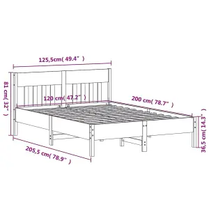 Berkfield Bed Frame without Mattress White 120x200 cm Solid Wood Pine