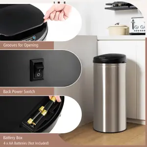 Costway 30L Automatic Trash Can Motion Sensor Garbage Bin with Stainless Steel Frame