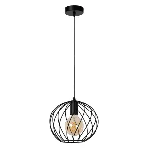 Lucide Danza Classic Pendant Light 25cm - 1xE27 - Black