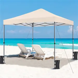 Yaheetech Beige Waterproof 3 x 3m Pop-up Canopy