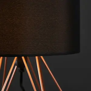 Bartelt Metal Table Lamp Copper Base/Black Shade / Yes / G