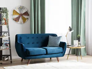 2 Seater Velvet Sofa Navy Blue BODO