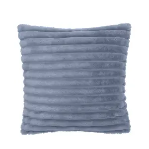 Catherine Lansfield Cosy Ribbed Faux Fur Soft Touch 45x45cm Cushion Lansfield Blue