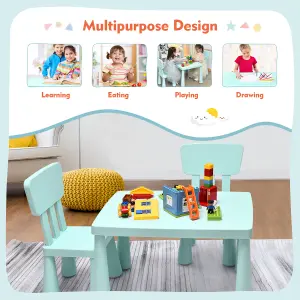 Costway 3 PCS Kids Table and Chair Set Toddler Activity Center Children Writing Desk