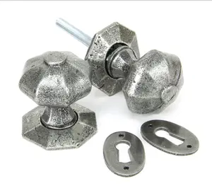 From The Anvil Pewter Octagonal Mortice/Rim Knob Set