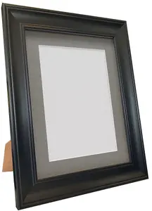 Scandi Black Frame with Dark Grey Mount for Image Size 12 x 8 Inch