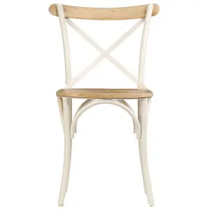 Berkfield Cross Chairs 2 pcs White Solid Mango Wood