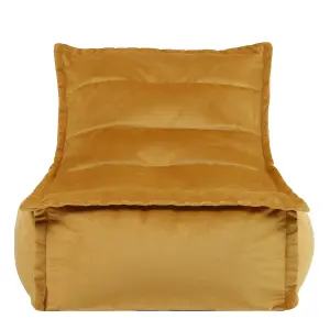 icon Dolce Lounger Bean Bag Ochre Yellow Velvet Bean Bag Chair