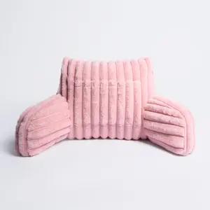 Reading Cushion Faux Fur Fleece Heatable Lumbar Pillow, Blush - One Size