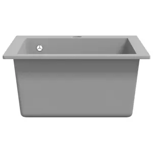 Berkfield Overmount Kitchen Sink Single Basin Granite Grey