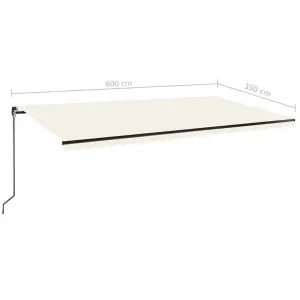 Berkfield Manual Retractable Awning 600x350 cm Cream