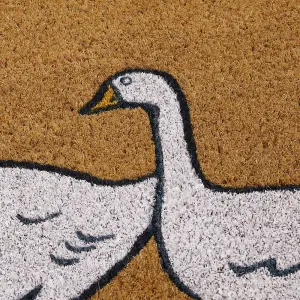 Eco-Friendly Latex Backed Coir Door Mat, Geese