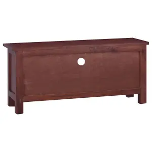 Berkfield TV Cabinet Classical Brown 100x30x45 cm Solid Mahogany Wood