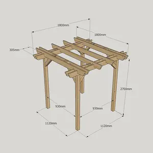 Double Garden Pergola - Wood - L180 x W180 x H270 cm - Light Green