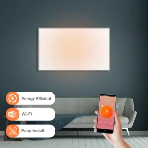 Mirrorstone 580W Nexus Wi-Fi Infrared Heating Panel With White Frame For Ceiling Installation (With Suspension Kit)