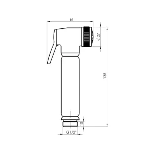 Hommix Rubineta Onyx Bidet Replacement Head (Chrome)