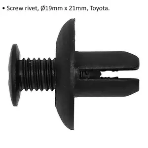 20 PACK Screw Rivet Trim Clip - 19mm x 21mm - Suitable for Toyota Vehicles