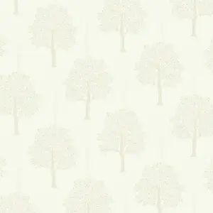 Holden Décor Opus Ornella Cream Metallic effect Tree Embossed Wallpaper Sample