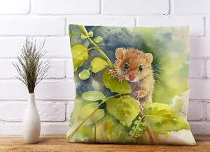 Dormouse Watercolour Cushions 45cm x 45cm