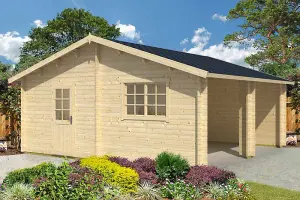 Falkland-Log Cabin, Wooden Garden Room, Timber Summerhouse, Home Office - L635 x W628.6 x H313.5 cm