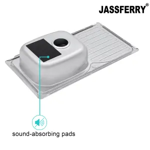 JASSFERRY Stainless Steel Kitchen Sink 1.0 Single Bowl Topmount Reversible Drainer