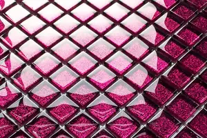 Glass mosaic on mesh for bathroom or kitchen 300mm x 300mm - Lilac Sand