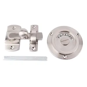 Dart Period Privacy Indicator Bolt Vacant Engaged Bathroom Lock - Satin Nickel