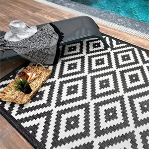 Ecology Collection Outdoor Rugs in Black  100bl