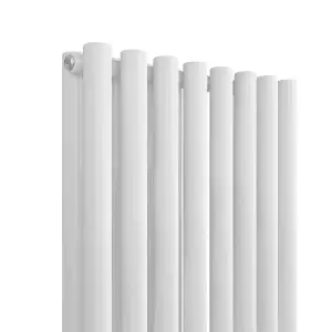 Right Radiators 1800x545 mm Double Vertical Round Column Style Designer Radiator Heated Rads White