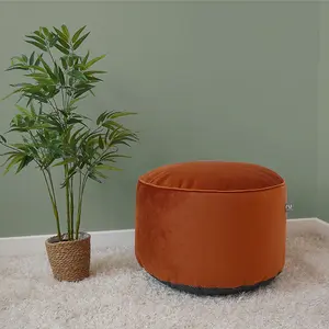 rucomfy Velvet Pouffe Beanbag - Rust