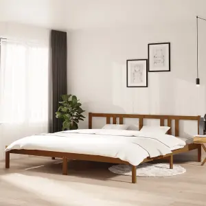 Berkfield Bed Frame Honey Brown Solid Wood 200x200 cm