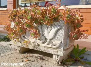 Small Tulip design White Stone Trough