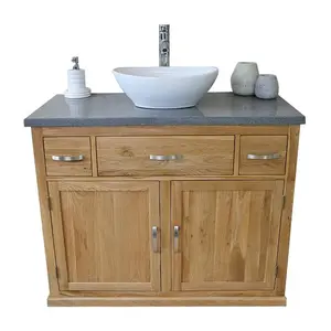 Nya 1000mm Single Bathroom Vanity with Vessel Ceramic Basin Grey