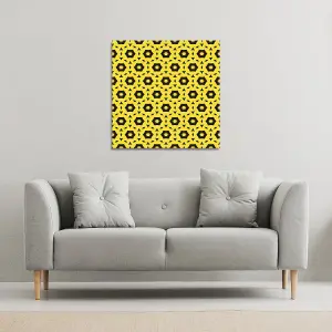 Yellow & Black Geometric Pattern (Canvas Print) / 46 x 46 x 4cm