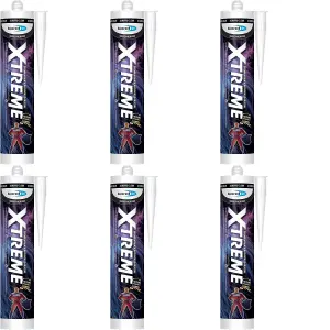 Bond It Xtreme White Anti-Mould Silicone Sealant EU3 Cartridge 310ml BDSANXWH(N) (Pack of 6)