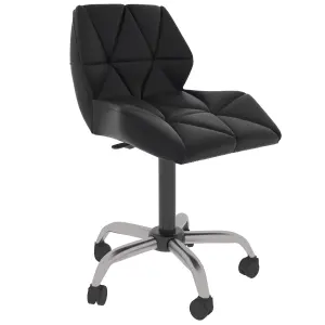 Vida Designs Geo Black Office Swivel Chair PU Faux Leather