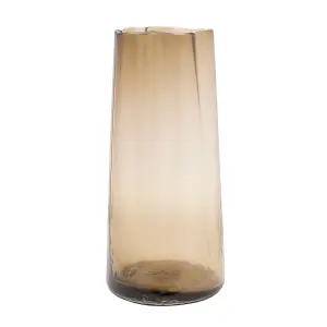 Hestia Glass Tall Vase - Scolloped Edge