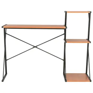 Berkfield Desk with Shelf Black and Brown 116x50x93 cm